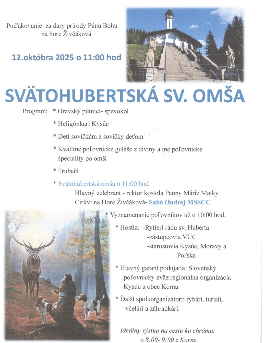 Pozvanka Svatohubertska omsa 